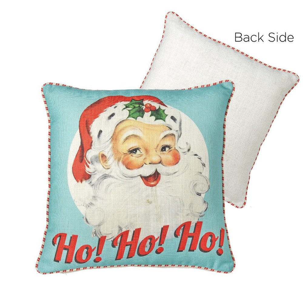 Retro Inspired Santa Throw Pillow NWT